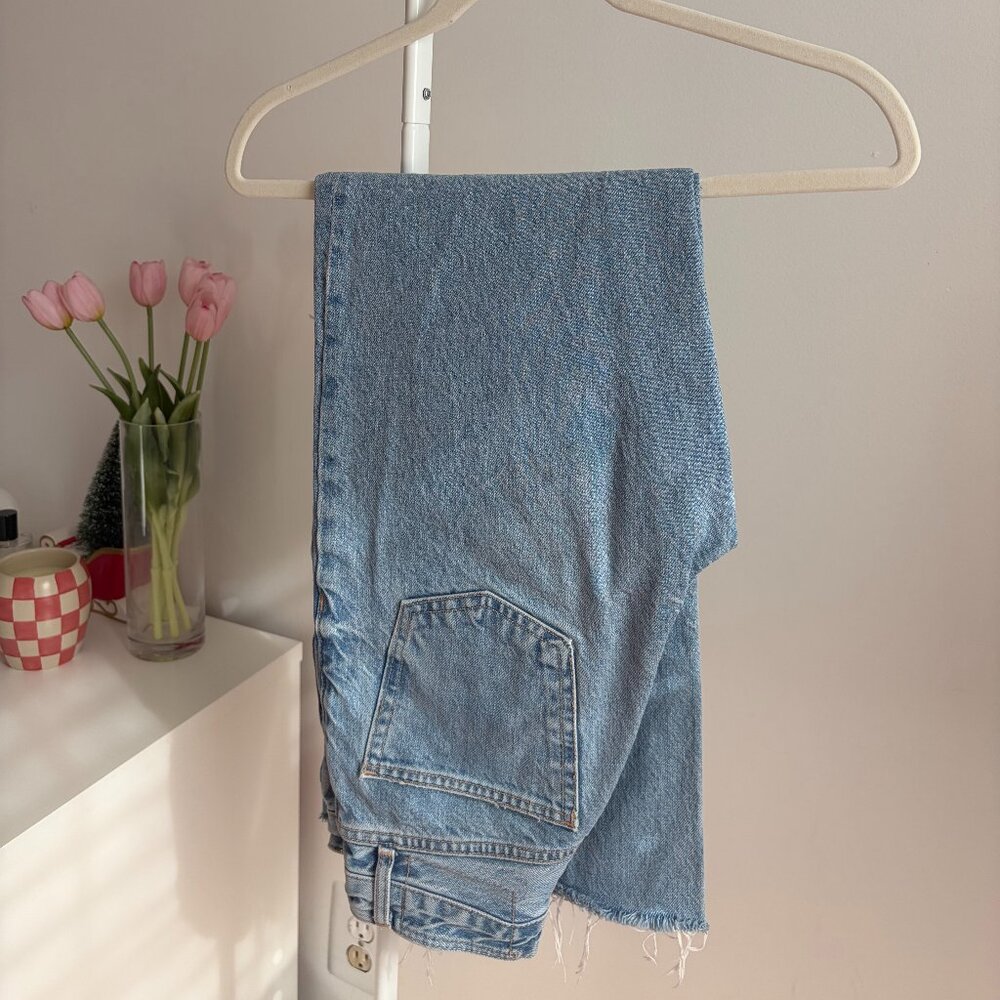 Zara | High Waisted Ripped Wide Leg Jeans